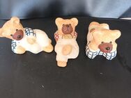 3 Liegende Bären Gruppe Keramik 13cm Lang 7cm breit 9cm hoch - Essen