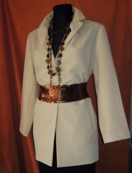 NEU * Modern * klassisch * Business * Freizeit * Anzug * Kostüm * Boyfriend * Long * Blazer "Bridge" Gr. 38- 40/ S- M * cremé- beige * - Riedlingen