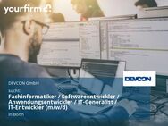 Fachinformatiker / Softwareentwickler / Anwendungsentwickler / IT-Generalist / IT-Entwickler (m/w/d) - Bonn