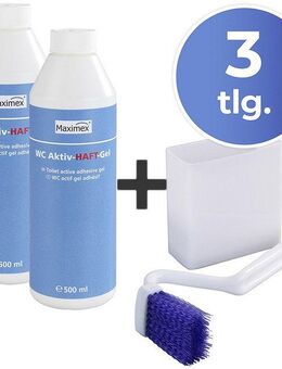 Maximex Reinigungs-Set WC-Randreiniger und WC-Aktiv-Haftgel, bei hartnäckigen Verschmutzungen der Toilette, je 500 ml, Ozean-Duft