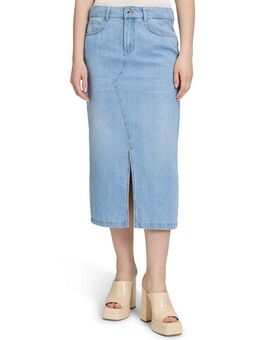Cartoon Maxirock Cartoon Damen Jeansrock mit Waschung Schlitz