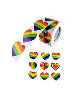 500 Regenbogen Herzen Papier Aufkleber Geschenkidee Etiketten Rolle Farbig Herz 13,90 €* - Villingen-Schwenningen