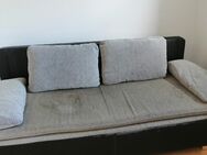 Sofa Kautsch Schwarz Grau mit 4 Kissen - Pforzheim