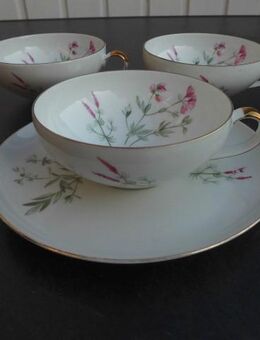 Schönwald Porzellan 3 Tassen floraler Dekor Vintage 3 Obertassen + 1 Untertasse zus. 7,- - Flensburg