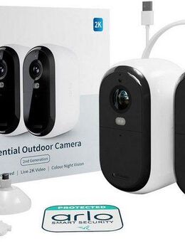 ARLO Smart Home Kamera ESSENTIAL 2K Outdoor Kamera 2-Pack (Außenbereich, Innenbereich)