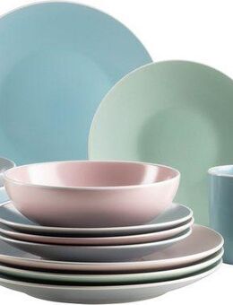 MÄSER Kombiservice ELISSA II, Geschirr-Set, Steinzeug (16-tlg), 4 Personen, Steinzeug