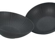 CreaTable Salatschüssel Vesuvio, Salatschüssel 24 cm 2er Set, Steinzeug, (Set, 2-tlg), Seidenmatte Spezialglasur, Ausdruckstarkes Relief