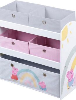 roba® Kinderregal Peppa Pig, weiß, inklusive 5 Stoffboxen in 2 Größen