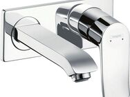 hansgrohe Waschtischarmatur Metris Unterputz für Wandmontage mit Auslauf 16,5cm, chrom