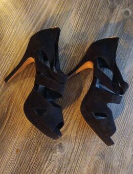 NEU High Heels Gr 40 La Strada schwarz Fersen-Reißverschluss Riemchen 12cm Pfennigabsatz zzgl. 2cm Plateau - Schladen-Werla