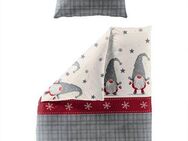 BIERBAUM Bettwäsche Wichtel, Biber, 2 teilig, 100 % Baumwolle, Biber, unterschiedliche Weihnachts-Designs