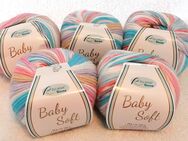 250g weiche Rellana Baby Soft Wolle rosa-blau-pink-beige Garn - Dahme