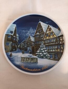 Weihnachtsteller Zierteller Jahrgangsteller Porzellan Kobalt Sammelteller 1980 - Essen