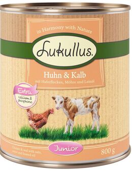 Lukullus Naturkost Junior 6 x 800 g Huhn & Kalb