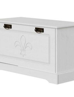 Home affaire Schuhbank Lille mit 3-fach Schuhtrommel, ca. 9 Paar Schuhe, Griffe im Jugendstil, Schuhschrank aus massiver Kiefer, Br. 81 cm, dekorative Lilien-Fräsung