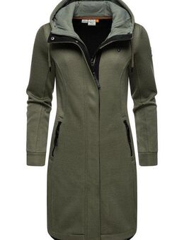 Ragwear Kurzmantel Letti Long Bonded Übergangsmantel aus Rippstrick mit Kapuze