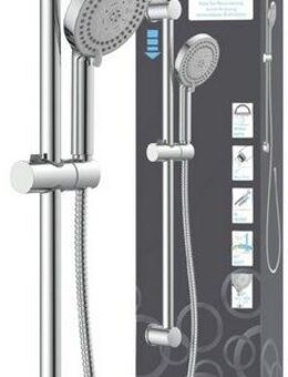 Eisl Stangenbrause-Set, Höhe 72,5 cm, 8 Strahlart(en), Duschkopf mit Schlauch und Halterung, Handbrause mit 8 Funktionen