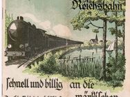 Sie fahren mit der Reichsbahn schnell und billig an die märkischen Seen, Alter Fahrplan, Berlin - Sinsheim