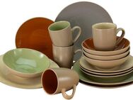 CreaTable Kombiservice Geschirr-Set Urban Jungle (16-tlg), 4 Personen, Steinzeug, Service, moderne Coupeform, 16 Teile, für 4 Personen