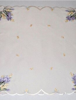 Stickereien Plauen Mitteldecke Tischdecke Krokusblüte, Plauener Spitze, Made in Germany