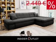 Ecksofa Cord Grau ★ 300x172cm Schlaffunktion Cordsofa Schlafsofa - Köln