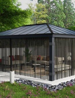 Palram - Canopia Pavillonseitenteil Dallas Garden Gazebo Netting Set, 533x212 cm, mit Reißverschluß und Clips