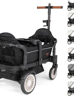 BabyGo Bollerwagen Cozy Rider (Set, 7-tlg., inkl. 2x Sonnenschutz, Tisch, Moskito- u. Regenschutz, Flaschenhalter), klein zusammenfaltbar