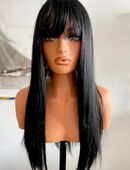 Schwarze Langhaar Perücke | NEU | 50 cm in 10115