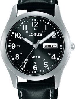 LORUS Quarzuhr RXN79DX9, Armbanduhr, Herrenuhr, Damenuhr, Datum, Lederarmband