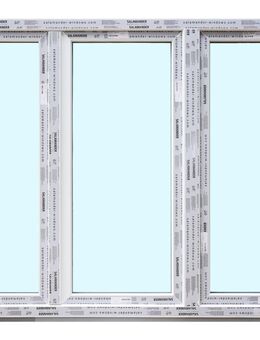 Kunststofffenster , Fenster auf Lager abholbar 210x150 cm 3-flg. 3-fach Verglasung - Essen