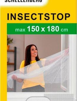 SCHELLENBERG Fliegengitter-Gewebe Insektenschutz und Mückenschutz für Fenster ohne bohren, (Set, 1-St), inkl. Befestigungsband, 150 x 180 cm, anthrazit und weiß