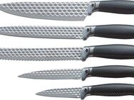KING Messer-Set CARBON DIAMOND (Set, 5-tlg), Klingen mit Rautenstruktur