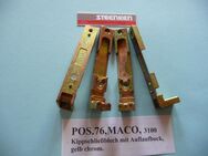 2 MACO-Kippschließbleche mit Auflaufbock,für 11mm Falzluft 3100,gelb chrom.(136),neu - Ritterhude