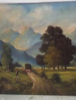 Wandbild, Landschafts-Darstellung, von 1940, 70 x 55 cm - Simbach (Inn) Zentrum