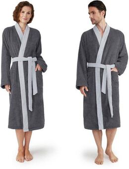 Möve Unisex-Bademantel Superwuschel Kimono mit Blende, Langform, Walkfrottier, Kimono-Kragen, Gürtel, ideal für Sauna & Spa, Hotelbademantel