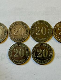 6x 20 Pfennig Silber 1873, 1874, 1875, 1876 Deutsches Kaiserreich - Mannheim