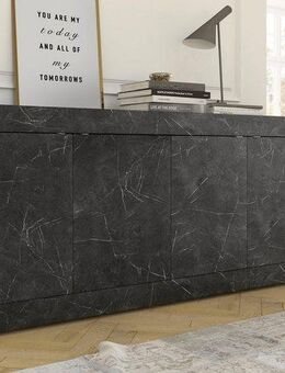 INOSIGN Sideboard Basic Breite 207 cm, Kommode 4 Türen, Anrichte, Metallgriff, moderne Rahmenoptik, viel Stauraum, Farbauswahl