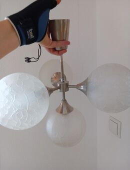 Vintage 70er Jahre Deckenlampe – 4-flammig, Crackle Glas, Original - Vierkirchen (Bayern)