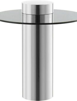 Kayoom Beistelltisch Ontario 125, Runde Glasplatte aus Sicherheitsglas, 100% Edelstahl (1-St), Minimalistisches Design, Säulengestell, pflegeleicht