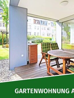 Traumhafte EG-Whg. mit Terrasse, Garten, Einbauküche, 2 Tageslichtbädern, Tiefgarage u. v. m. - Leipzig