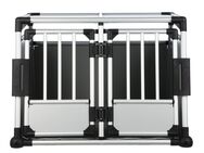 Trixie Transportbox Aluminium doppelt - B 93 x T 88 x H 64 cm (Größe M-L)