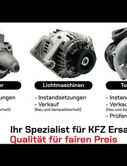 Turbolader Lichtmaschinen Anlasser Reparaturen für jeden Art - Wachtberg