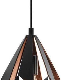 EGLO Pendelleuchte CARLTON 1 Hängeleuchte, schwarz kupfer, Stahl, exkl. Leuchtmittel, ohne Leuchtmittel, Vintage Pendellampe, 1 flammig, Drahtgeflecht, Industrial, 110x20,5cm