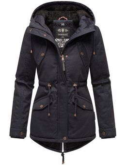 Marikoo Winterjacke Manolya stylischer Kurzmantel mit weichem Teddyfell-Futter