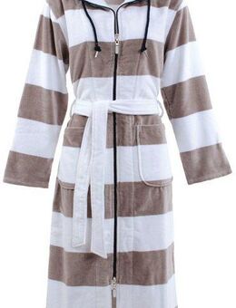 Carl Ross Damenbademantel 106400, Langform, Velours, Stehkragen, 2-Wege Reißverschluss