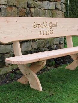 Gartenbank aus Lärche. Holzbank. Hochzeitsgeschenk. Jubiläumsgeschenk. Weinachtsgeschenk. - Steyerberg