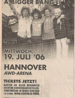 Tickets Rolling Stones ? A Bigger Bang 2006 - Bremen