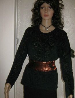 NEU * Original VINTAGE * Langarm * Longsleeve * Blüten * Flower * Ausbrenner * Samt * T- Shirt "FRAPP" Gr. 38- 40, 42/ S- M * schwarz * Gothic * - Riedlingen