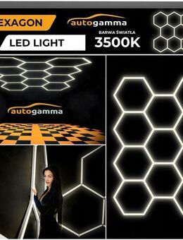 LED Werkstatt Garagenbeleuchtungslampe 3500K HEXAGON 297x206 Set2 - Wuppertal