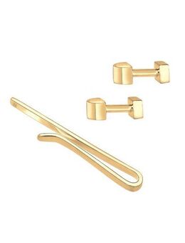 Kuzzoi Krawattennadel Set Krawattennadel Manschettenknöpfe Basic 925 Silber